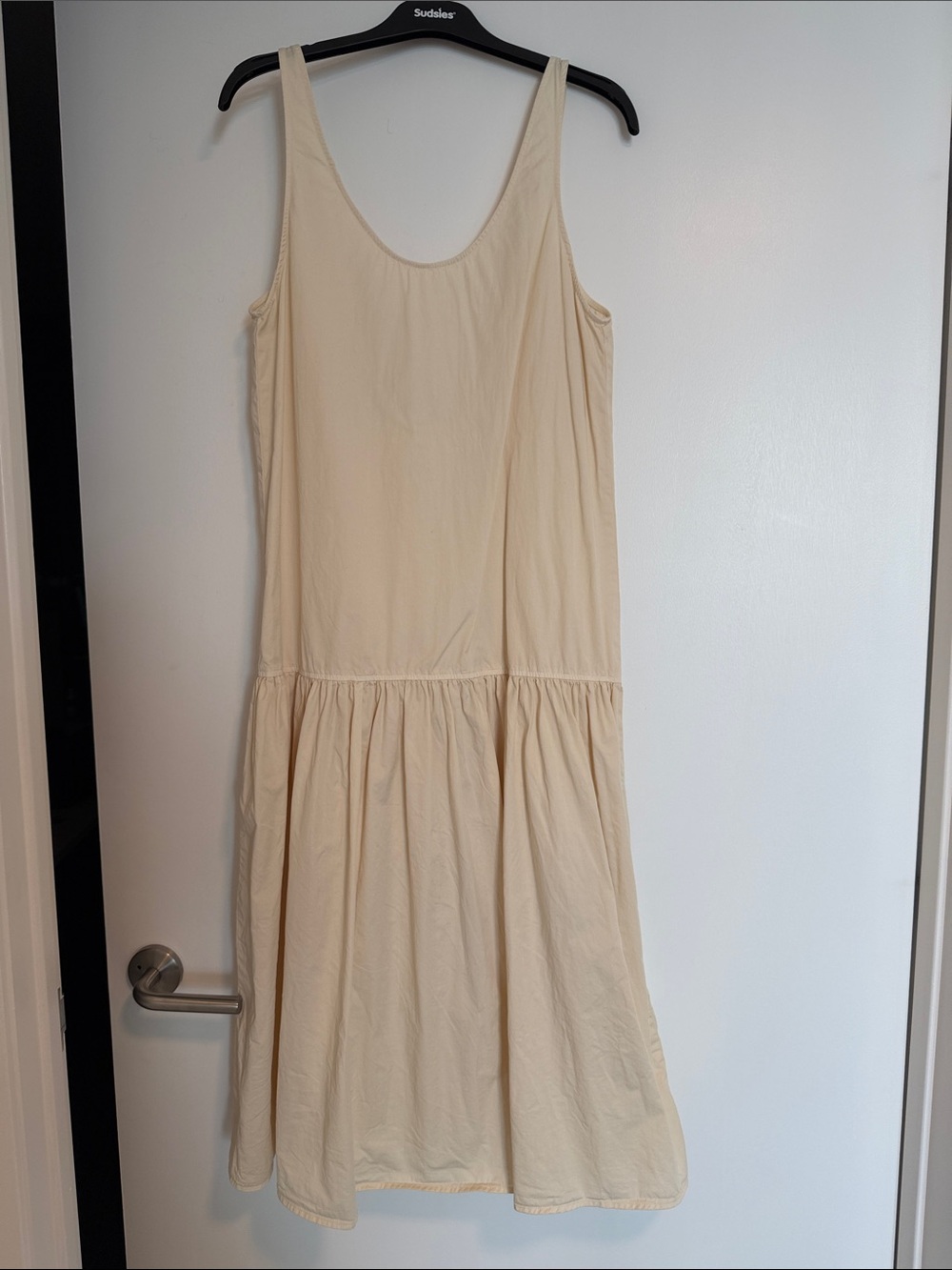 Zara Cream Scoop-Neck Sleeveless Dress 100 cotton